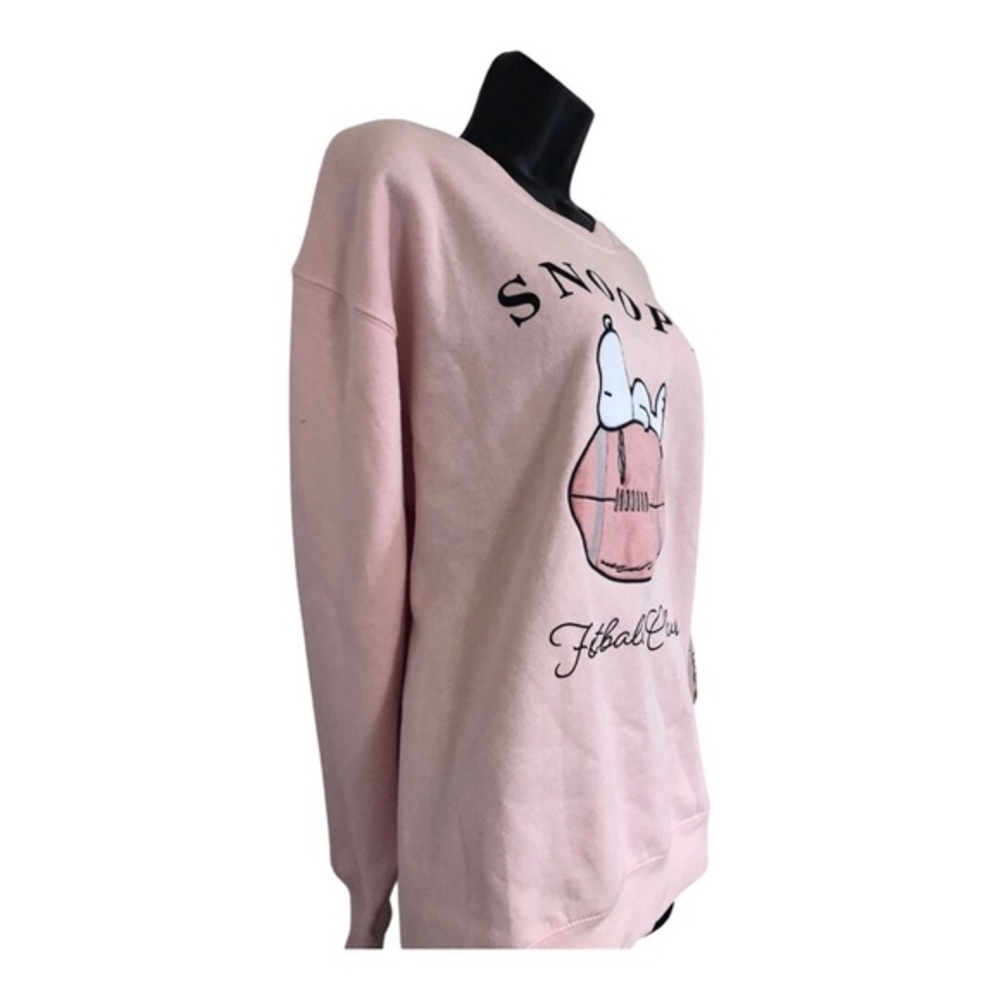 Peanut’s Snoopy football club graphic print pink sweatshirt‎ size medium new - Picture 9 of 15